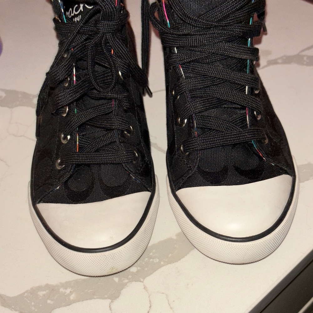 Coach Black and White High-Top Sneakers